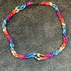 Colorful Beaded Necklace 17.5 in length.
